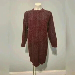 Burgandy knitted sweater dress